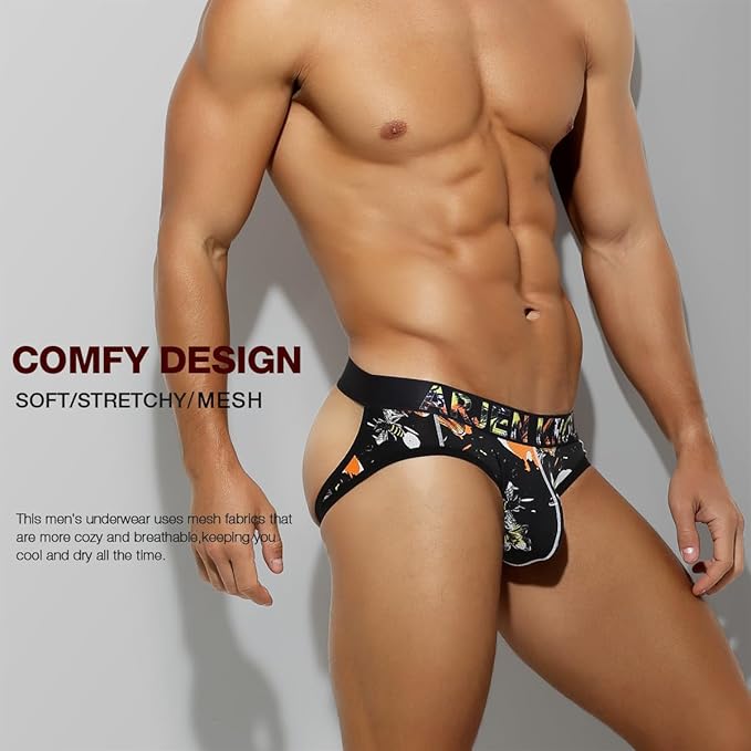 Arjen Kroos - Men's Breathable Mesh Jock Strap Athletic Supporter Underwear Sexy Camo Gym Jockstrap - Arjen Kroos - Black - AK702501M
#color_black