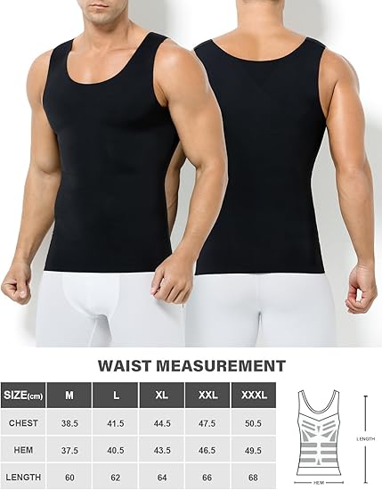 Arjen Kroos - Men's Compression Shirt - Slimming Body Shaper Tight Tank Top Undershirt for Men - Arjen Kroos - Black - AK334601M
#color_black