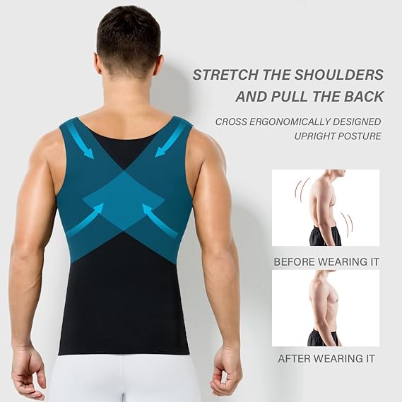 Arjen Kroos - Men's Compression Shirt - Slimming Body Shaper Tight Tank Top Undershirt for Men - Arjen Kroos - Black - AK334601M
#color_black
