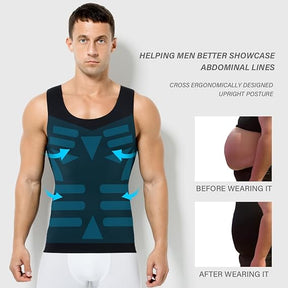 Kompressionsshirt für Herren – schlankmachendes, figurformendes Tanktop, Unterhemd für Männer