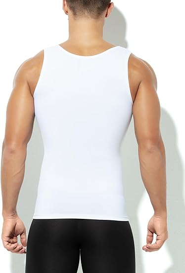 Arjen Kroos - Men's Compression Undershirts Ice Silky Vest Body Shaper Slimming Tank Top - Arjen Kroos - White - AK334202M
#color_white