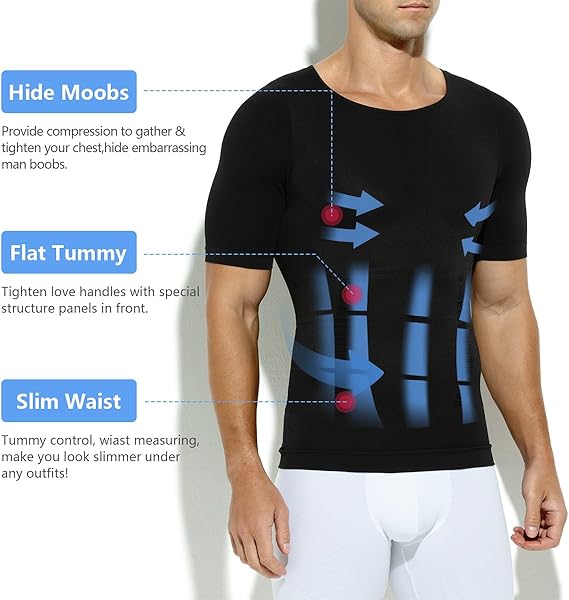 T-shirts de compression pour gynécomastie pour hommes Shapewear Body Shaper T-shirts amincissants