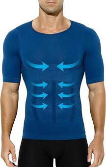 Arjen Kroos - Men's Gynecomastia Compression Shirts Shapewear Body Shaper Slimming Undershirts - Arjen Kroos - Blue - ML500618M
#color_blue