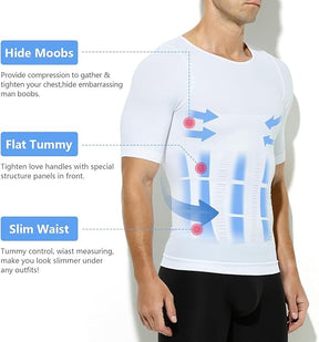 T-shirts de compression pour gynécomastie pour hommes Shapewear Body Shaper T-shirts amincissants