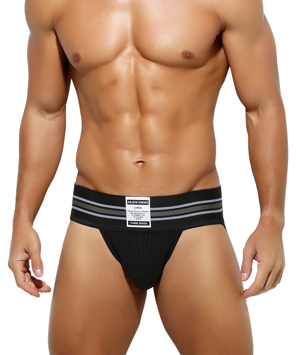 Arjen Kroos - Men's Jockstrap Sexy Underwear - Arjen Kroos - Black - AK214901S