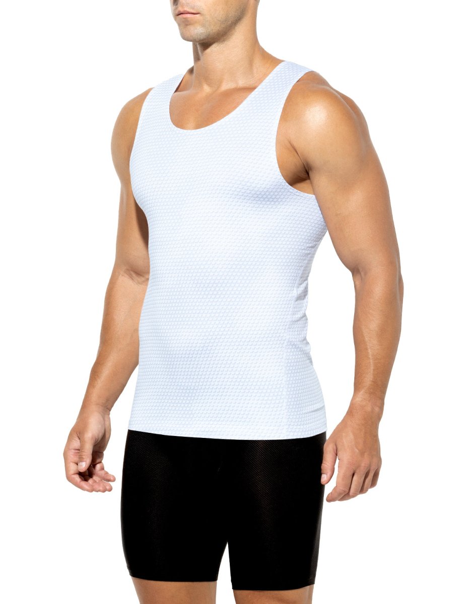 Arjen Kroos - Men's Mesh Slim Fit Muscle Tank Top - Arjen Kroos - White - AK222302S