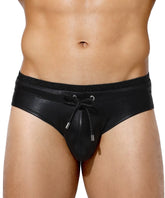 Arjen Kroos - Men's Metallic Shiny Swim Briefs - Arjen Kroos - Black - AK400701XXL