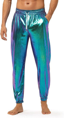 Arjen Kroos - Mens Night Club Disco Pants with Pockets Breathable Sequin Pants 70s/80s Party Shiny Breathable Jogger - Arjen Kroos - Blue - AK321249S
#color_blue