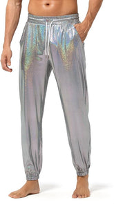 Arjen Kroos - Mens Night Club Disco Pants with Pockets Breathable Sequin Pants 70s/80s Party Shiny Breathable Jogger - Arjen Kroos - Gray - AK321265S
#color_gray
#color_gold