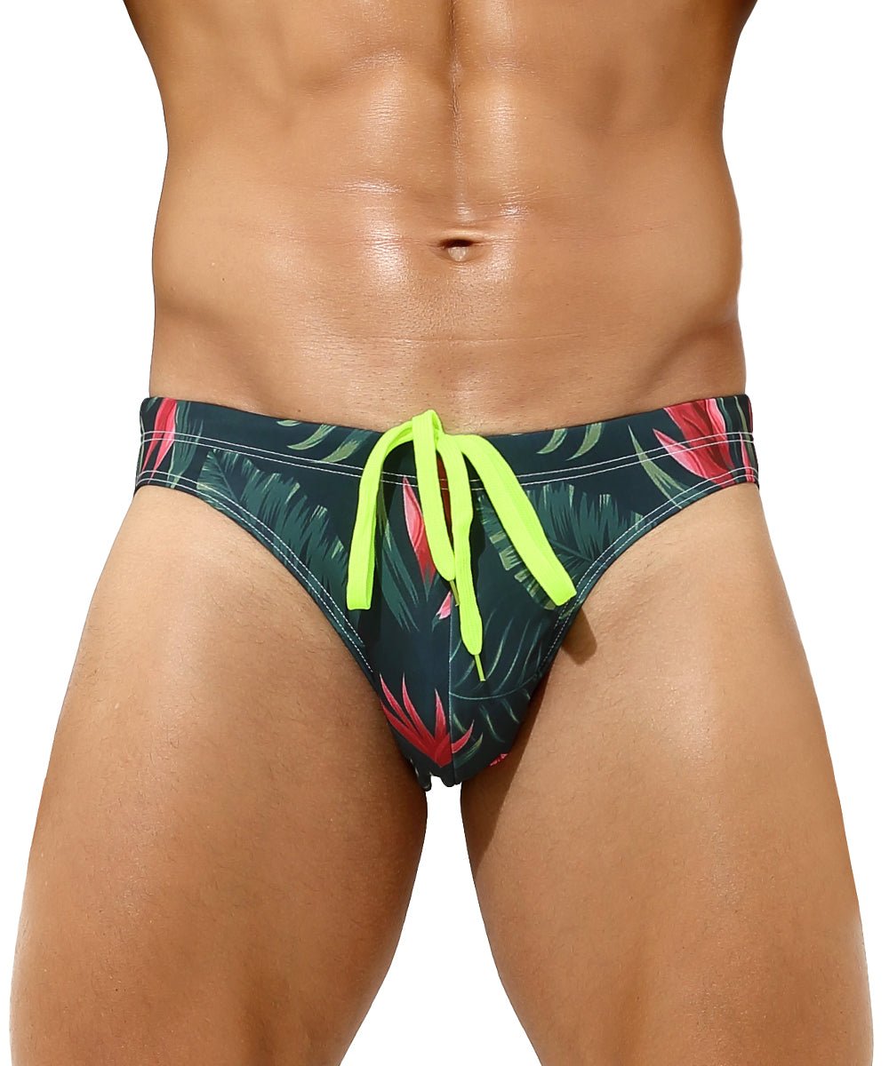 Arjen Kroos - Men's Printed Swim Briefs - Arjen Kroos - Green - AK301207S