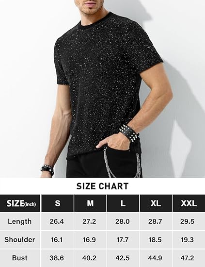Arjen Kroos - Men's Sequin Disco Shirts Short Sleeve Sparkly Rave Hot Tops - Arjen Kroos - Black - AK331201S
#color_black