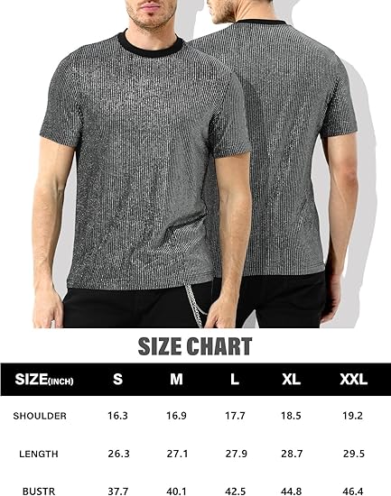 Arjen Kroos - Men's Sequin Disco Shirts Short Sleeve Sparkly Rave Hot Tops - Arjen Kroos - Gray - AK331365S
#color_gray
