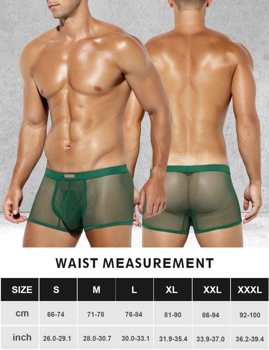 Arjen Kroos - Men's Sexy Breathable Mesh Boxer Briefs - Arjen Kroos - Army Green - AK213707S