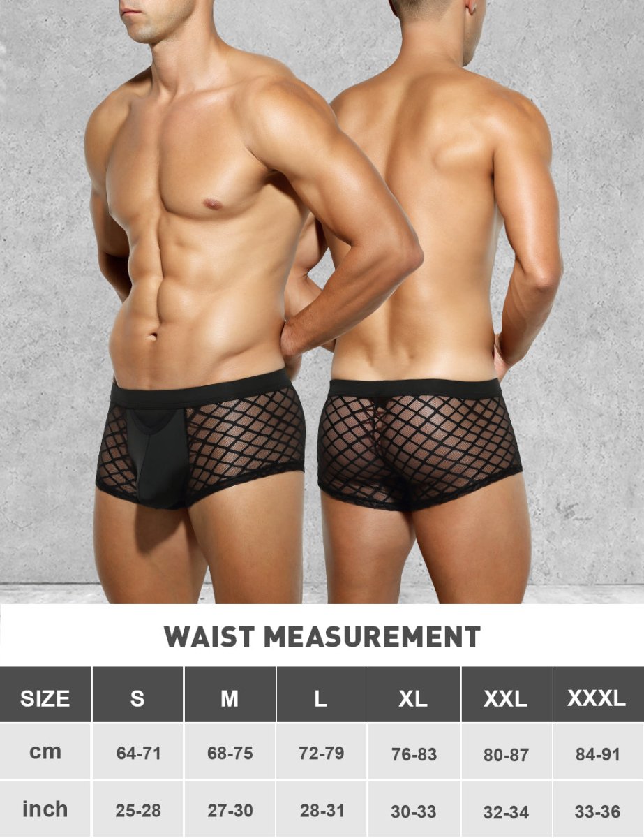 Arjen Kroos - Men's Sexy Breathable Mesh Boxer Briefs - Arjen Kroos - Black - CK211601S