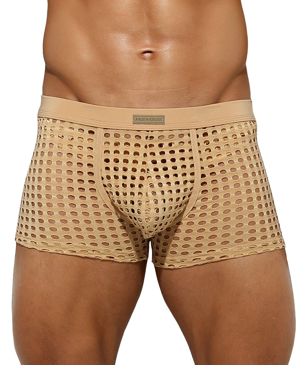 Arjen Kroos - Men's Sexy Breathable Mesh Boxer Briefs - Arjen Kroos - Golden - AK206025S