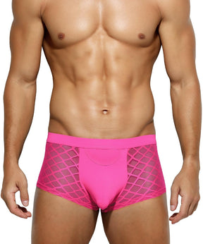 Arjen Kroos - Men's Sexy Breathable Mesh Boxer Briefs - Arjen Kroos - Pink - CK211610S