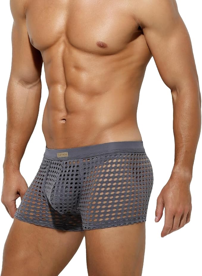 Arjen Kroos - Men's Sexy Breathable Mesh Boxer Briefs - Arjen Kroos - Pink - CK211610S