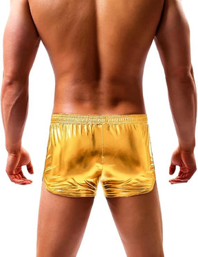 Short sexy métallisé brillant pour homme Sparkly Rave Hot Short Pants