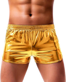 Arjen Kroos - Men's Sexy Metallic Shiny Shorts Sparkly Rave Hot Short Pants - Arjen Kroos - Gold - AK212631M
#color_gold