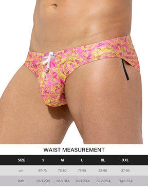 Arjen Kroos - Men's Sexy Printed Swim Briefs - Arjen Kroos - Pink - AK400910XL