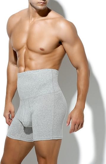 Arjen Kroos - Men's Slimming Boxers High Waisted Compression Shapewear Underwear Tummy Control Boxer Briefs with Open Fly - Arjen Kroos - Gray - AK218503S
#color_gray