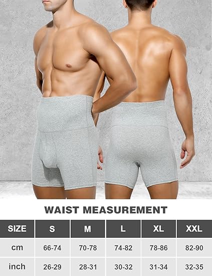 Arjen Kroos - Men's Slimming Boxers High Waisted Compression Shapewear Underwear Tummy Control Boxer Briefs with Open Fly - Arjen Kroos - Gray - AK218503S
#color_gray