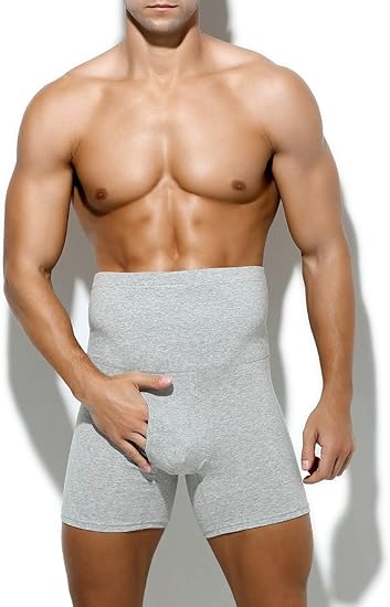 Arjen Kroos - Men's Slimming Boxers High Waisted Compression Shapewear Underwear Tummy Control Boxer Briefs with Open Fly - Arjen Kroos - Gray - AK218503S
#color_gray