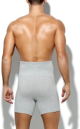 Arjen Kroos - Men's Slimming Boxers High Waisted Compression Shapewear Underwear Tummy Control Boxer Briefs with Open Fly - Arjen Kroos - Gray - AK218503S
#color_gray