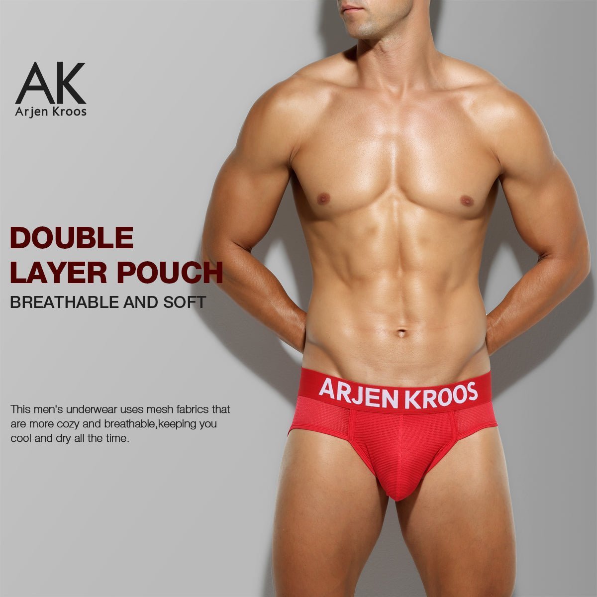 Arjen Kroos - Men's Underwear Briefs Low Rise Multi Color Soft Underpant - Arjen Kroos - Black - AK220401S