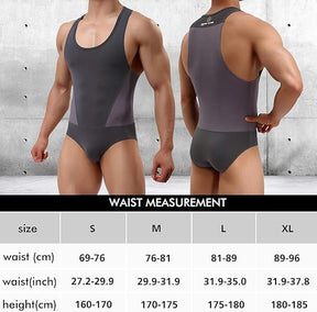 Herren Wrestling Singlet Shapewear Athletic Leotard Schlankheits-Bodysuit Ganzkörper-Shaper