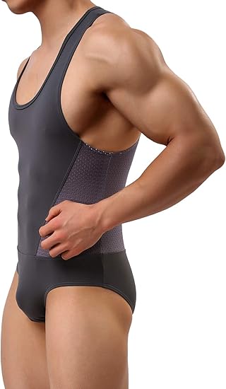 Herren Wrestling Singlet Shapewear Athletic Leotard Schlankheits-Bodysuit Ganzkörper-Shaper